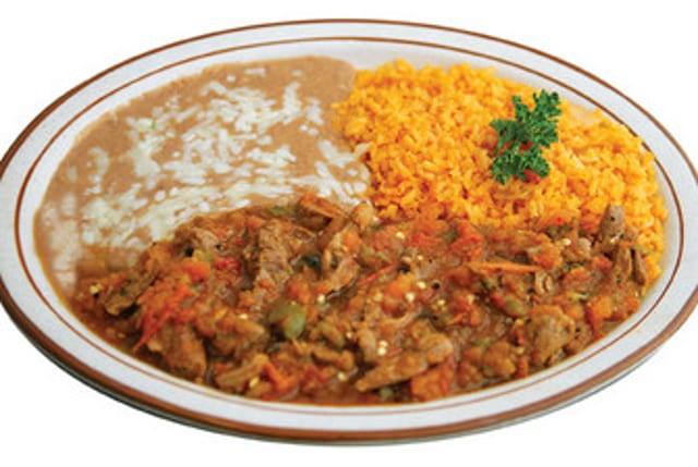 Carne en Chile de Molcajete.